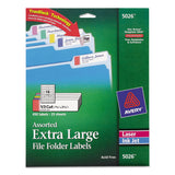 Avery 5026 Extra Large Filing Labels, 15/16Inch x37/16Inch, 450/PK, Assorted