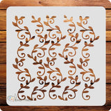 Kachi Pencil Swirl Pattern Design Craft Stencil for Art and Painting, Size 6 x 6 inch Reusable Stencil for Painting, Fabric, Gla