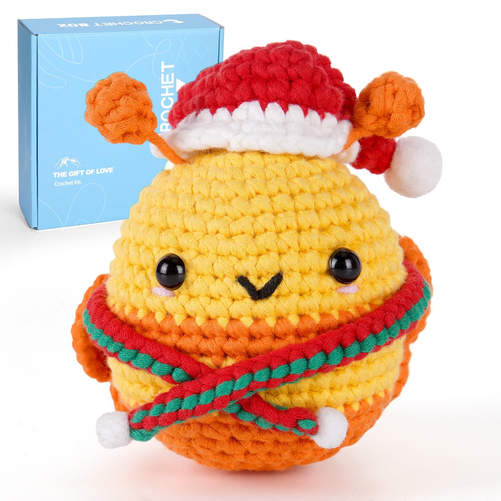 CrochetBox Crochet Kit for Beginners Adults - Christmas Bee Starters Crochet Kit, Beginners Crocheting Kitting for Adults Kids, 