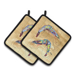 Caroline'S Treasures Shrimp Pair Of Pot Holders 8158Pthd, 7.5Hx7.5W, Multicolor