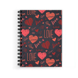 Plan To Gift Love Heart Texture Spiral Wiro Unruled Blank Pages Notebook Diary Journal Drawing Book SizeA5(6X9 Inches) (Love He