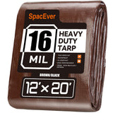 12x20 FT Tarp Waterproof, 16 Mil Tarps Heavy Duty Waterproof Multipurpose Protective Cover UV Resistant Rip & Tear Resistant wit