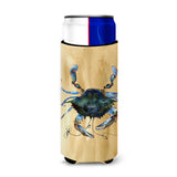 Blue Male Crab Sandy Beach Ultra Beverage Insulators For Slim Cans 8159Muk