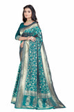 Sugathari Womens Banarasi Saree Pure Kanjivaram Silk Saree Soft New Ladies 2023 Design Wear Pattu Sarees Latest Party Sari Collections With Blouse Piece For Wedding Sadi (San Pari-182 Rama)