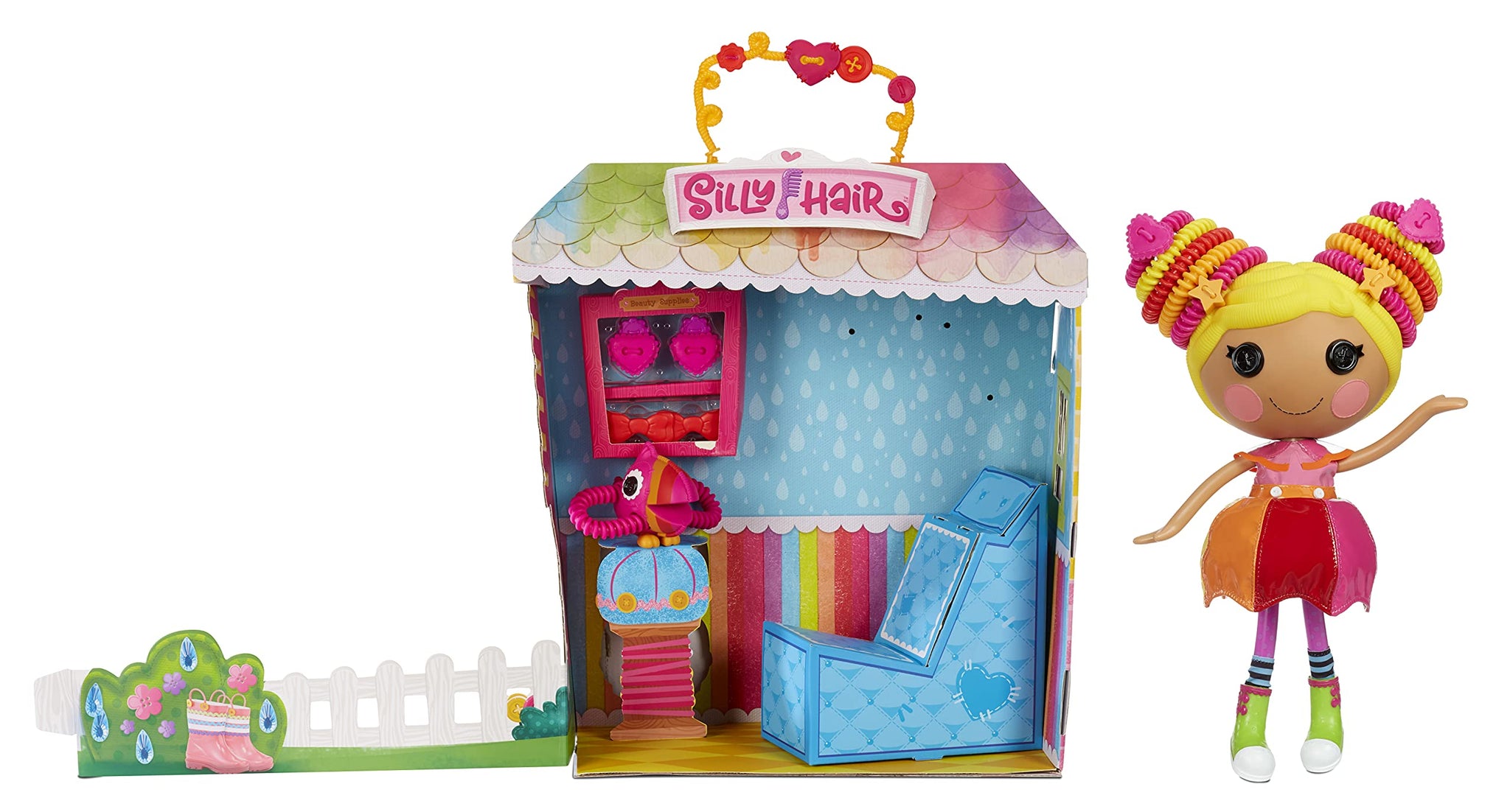 Lalaloopsy Silly Hair Doll- April Sunsplash & Pet Toucan, 13 Rainbow Hair Styling Doll With Multicolor Outfit & 11 Accessories