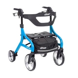 Drive Medical Nitro Sprint Foldable Rollator Walker With Seat, Petite Height Lightweight Rollator With Large Wheels, Folding Rol