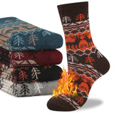 Heatuff Mens Thick Wool Socks Thermal Warm Winter Crew Socks 5 Pairs Multicolors