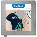 ReArt 15 x 15 Heat Press Mat for Cricut Easypress Both Sides Applicable - Mat for Heat Press Machines and HTV and Iron On Projec