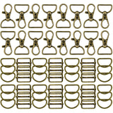 56 Pieces D Rings for Purse Bag Hardware Purse Hardware for Bag Making Buckles Craft (Bronze,25 mm)