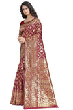 Sugathari Womens Banarasi Saree Pure Kanjivaram Silk Saree Soft New Ladies 2023 Design Wear Pattu Sarees Latest Cotton Party Sari Collections With Blouse Piece For Wedding Sadi (Sam San 9017-Maroon)