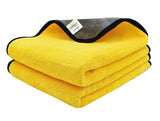 SOFTSPUN 900 GSM Microfiber Double Layered Silk Banded Edge Cloth 40x60 Cms 2 Piece Towel Set, Extra Thick Microfiber Cleaning C