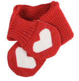 Yellow Bee Knitted Heart Scarf For Girls, Red, Os