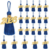 JULMELON 20 Pcs 2026 Mini Tassels Graduation, 2.4 Inch Blue Silk Mini Tassels for Crafts and Bookmarks Party Favors Graduation D