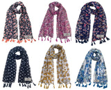 Fusfus WomenS Printed Chiffon Scarves And Stoles, Free Size(Multicolour, Fs1346) Pack Of 6 (Multicolor4)