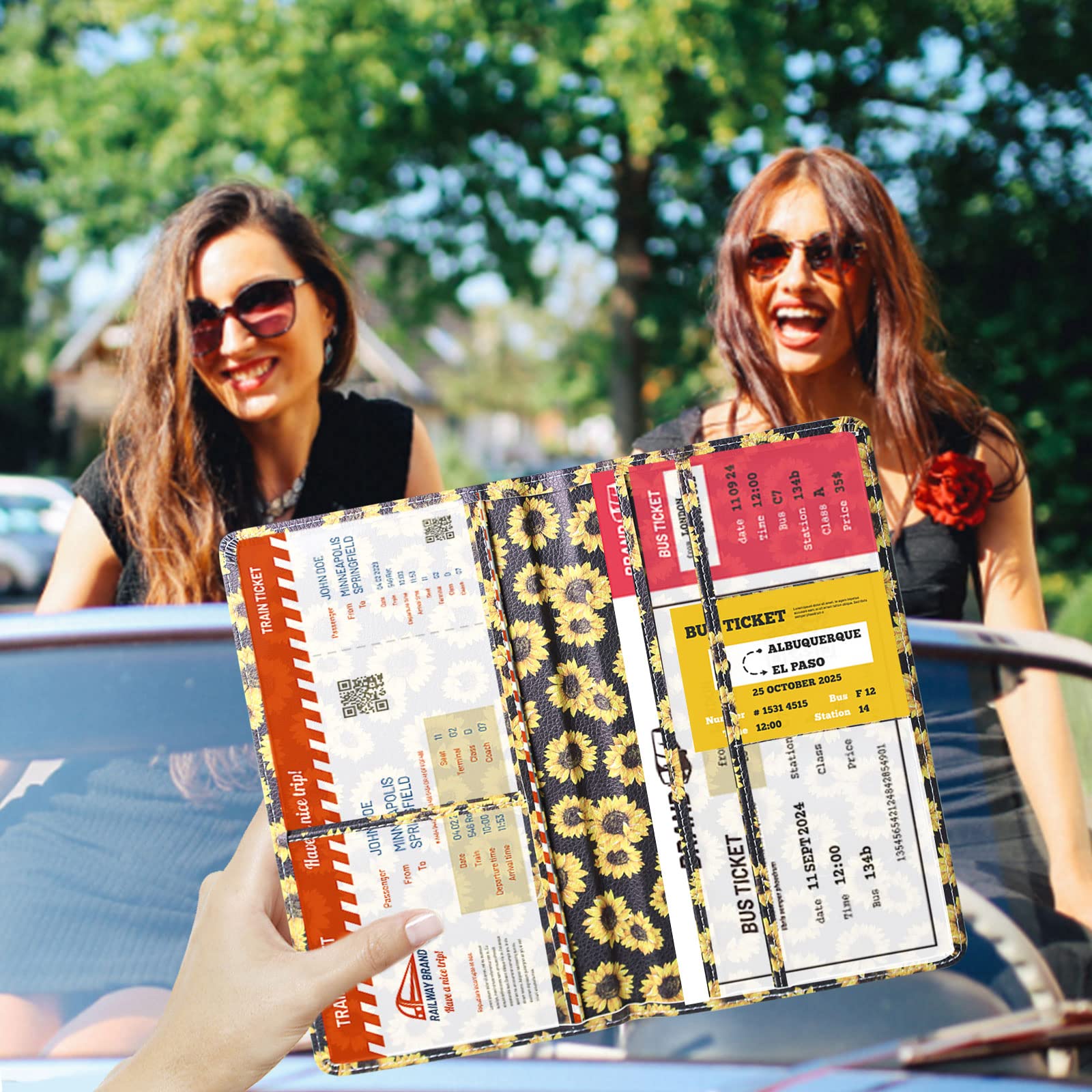 Car Registration and Insurance Card Holder - Leather Vehicle Glove Box Automobile Documents Paperwork Wallet Case Organizer for
