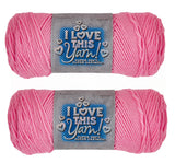 Hobby Lobby I Love This Yarn - 4 Medium 100% Acrylic Yarn for Crocheting & Knitting Blankets, Hats & Accessories, Set of 2, 160 
