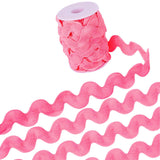 GORGECRAFT 10 Yards x 20-34mm Rick Rack Trim Bright Pink RIC Rac Ribbon Zig Zag Trim Wave Bending Fringe Trim Woven Braided Fabr