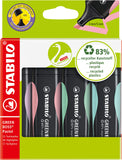 Highlighter - STABILO GREEN BOSS Pastel - Wallet of 4 - Assorted Colours