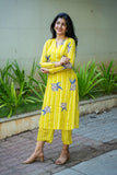 Gosriki Women'S Rayon Viscose Straight Printed Kurta With Pant (Vridha Yellow-Gs_Xxl_Yellow_Xx-Large),Yellow,2,B0DRZQ5KSZ