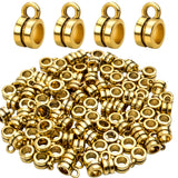 100pcs Bails Beads, Tibetan Bail Tube Bead Spacer Beads Carrier Hanger Connector Links for European Charm Bracelet Jewelry Makin