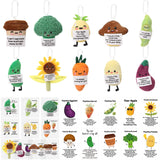 Hotop 20 Sets Christmas Positive Support Keychains Gifts, Funny Vegetable Stuffed Animal Plush with Emotional Words Cards Employ