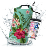 Waterproof Dry Bag,Roll Top Tropical Summer Watercolor Hibiscus Waterproof Backpack 5L/10L/20L Floating and Lightweight Bags for