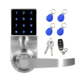 Electronic Keyless Door Lock, Keyless Entry with Touchscreen, Key Fobs, Remote Control, Keys for Home, Office or Commercial, Sil