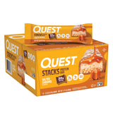 Quest Nutrition Stacks Protein Bars, Salted Caramel Flavor, 20g Protein, 2g Net Carbs, 1g Sugar, High Fiber, Low Sugar, Gluten F
