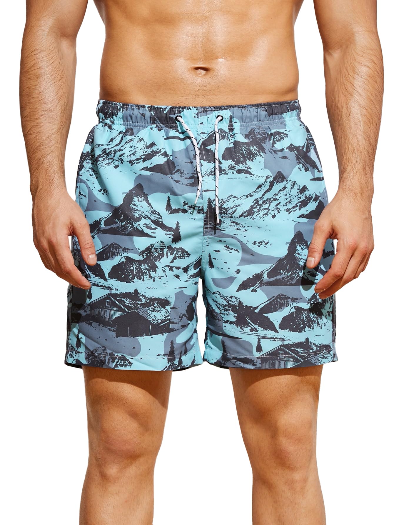 Toplot Regular Fit Printed Boxer Shorts For Men (Shorts-5131-Mountain-Xl) Turquoise,Turquoise,,B0CJ4Y28FM