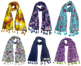 Fusfus WomenS Printed Chiffon Scarves And Stoles, Free Size(Multicolour, Fs1343) Pack Of 6 (Multicolor1)