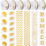 Juinte 60 Yard Holographic Gold Homecoming Mum Ribbon, 7/8 Wide Football Grosgrain Ribbon Roll for Gift Wrapping Homecoming Mum