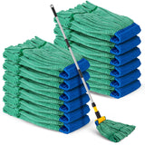 Hushee 6 Pcs Large Microfiber Tube Mop Heads 18 Oz Looped End,Green