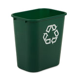 Rubbermaid Wastebasket Recycling Medium 28 Qt/7 GAL Deskside Trash/Garbage Container/Bin, for Home/Office/Under Desk, Green (FG2