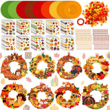 Hollowfly 48 Sets Thanksgiving Wreath Crafts DIY Give Thanks Wreath Hanging Ornaments Make Your Own Paper Grateful Crafts for Fa