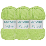 Estako Velvet (3- Skeins Pack) Chenille Blanket amigurumi Yarn for Crocheting and Knitting Super Bulky 3x100 gr (3x132 yds) (195