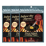 Grillicious | Smoky & Spicy Flavor Infused Cooking Wipes Bundle | 3Pack Pack of 3 Flavor Enhancer Surface Set (9 Wipes) | Cooki