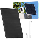 5V 8W Solar Panel for Security Camera, For Bird Feeder, 4G AOV Trail Cam, Ring Tapo Eufy Vicohome Eseecloud, Native USB-C, Micro