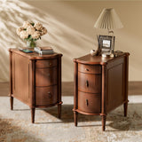 STO 'SENSE Nightstand Set of 2 w/Charging Station & 3 Drawers, Pre-Assembled, Vintage Side Table w/Antique-Finished Pulls, Rusti