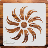 Kachi Pencil Swirl Pattern Design Art and Craft Stencils for Painting, Size 6 x 6 inch Reusable Stencil for Painting, Fabric, Gl