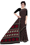 Tamaira Fashion Womens Plain Weave Pure Cotton Saree Without Blouse Piece(2372_Black)