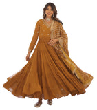 Wedani Georgette Sequins Embroidered Work Anrakali Kurta Set For Women (In Alpha 2Xl Regular Yellow),YELLOW,2XL