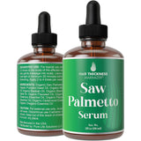 Saw Palmetto Serum for Hair Growth and Thickening - With Rosemary, Peppermint, Pumpkin Seed Oils. Vegan Moisturizing and Strengt