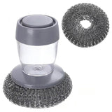 Bowl Cleaning Sponge, Press Liquid Sponge Cleaning, Household Pot Washing Sponge, Ball Washing Tool Refillable Pans Kitchen Uten