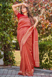Glory Sarees Womens Banarasi Silk Saree With Blouse Piece (Banarasi_Saree134_Red)