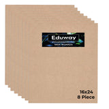 Eduway A2 Mdf Board Board Wood Sheet For Craft Art - 16X24 Inch, 4Mm Thick, Pack Of 8 - Premium Pine Cardboard For Artists, Art 