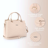 Adisa Quilted Handbag Shoulder Bag For Women And Girls With Detachable Sling Belt (Ad4077-Cre),Off White,,B0DHL8BMGP