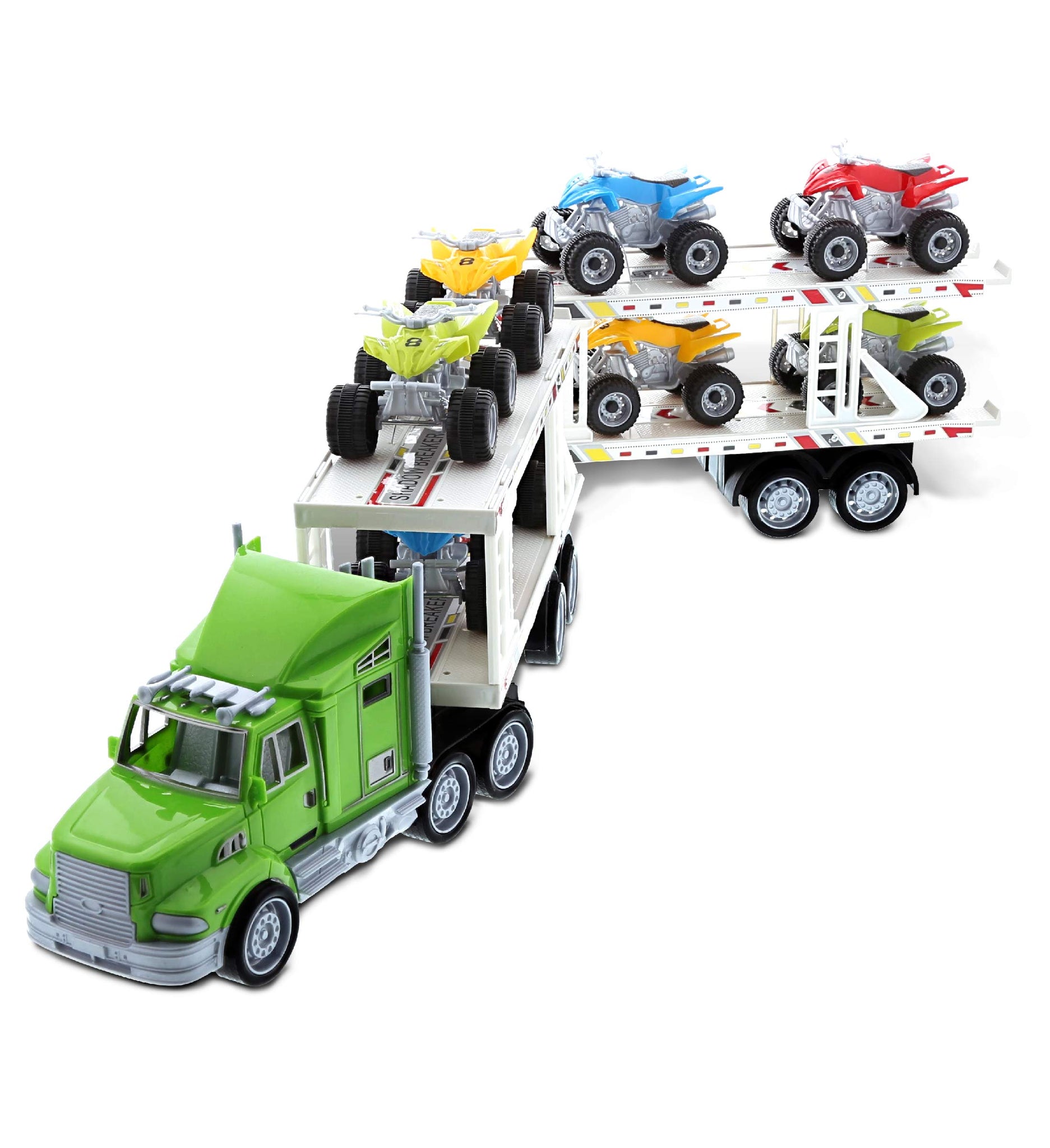 Mozlly Friction Powered ATV or Monster Truck Hauler Playset for Boys and Girls - Toy Car Carrier Truck Toy, Perfect ATV or Monst