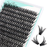 Cluster Lashes DIY Eyelash Extension 240pcs C Curl Long Individual Lashes 14-18mm Mixed Tray 60D Faux Mink Lash Clusters Extensi