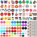 Watersay 350PCS Beads for Pens Silicone Focal Loose Beads Crystal Rhinestone Rondelle Spacers for Beadable Keychains DIY Craft J