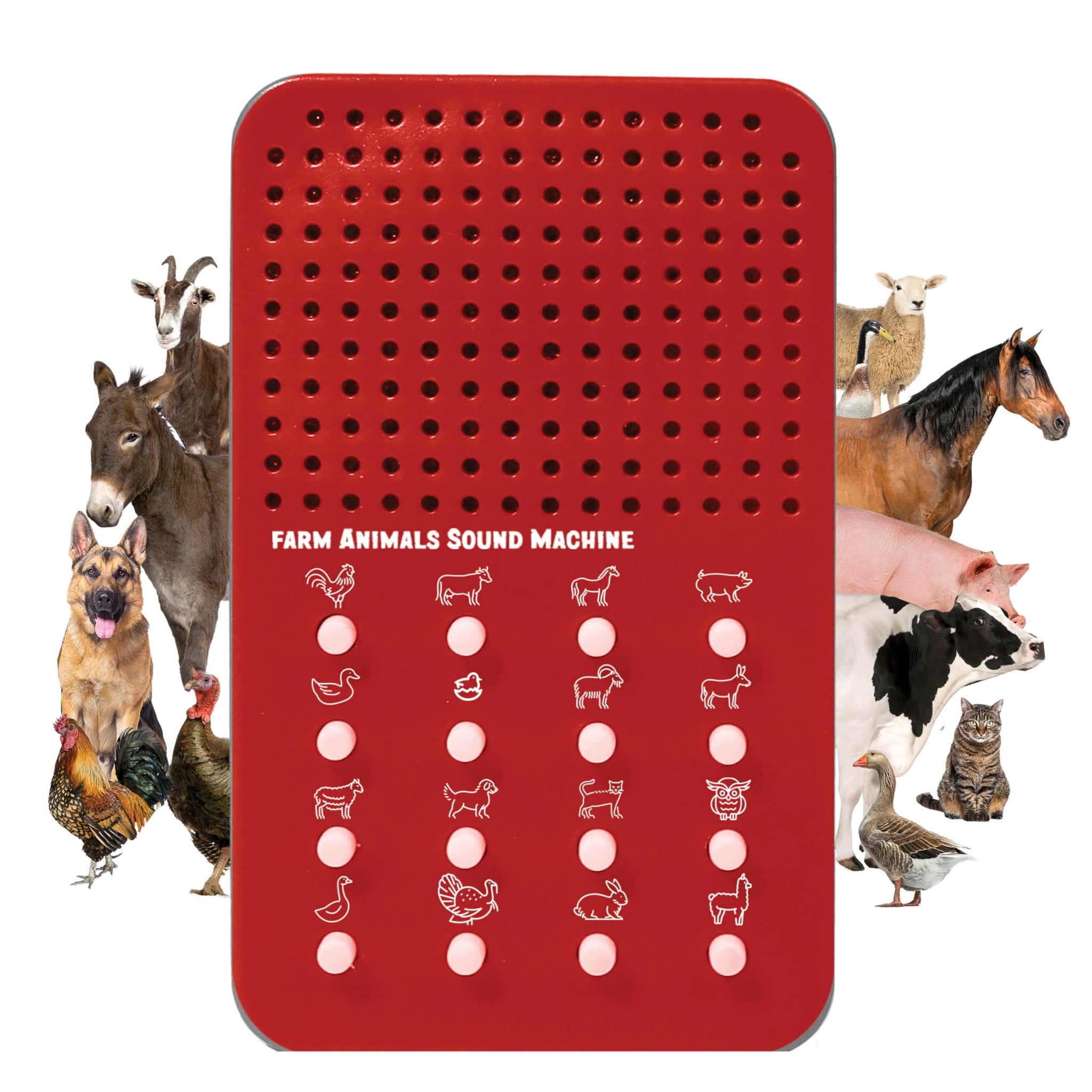 Farm Noisemaker with 16 Farm Animal Sounds, Cow, Chicken, Horse, and More Animal Noises, Portable Electronic Sound Maker Farm Th